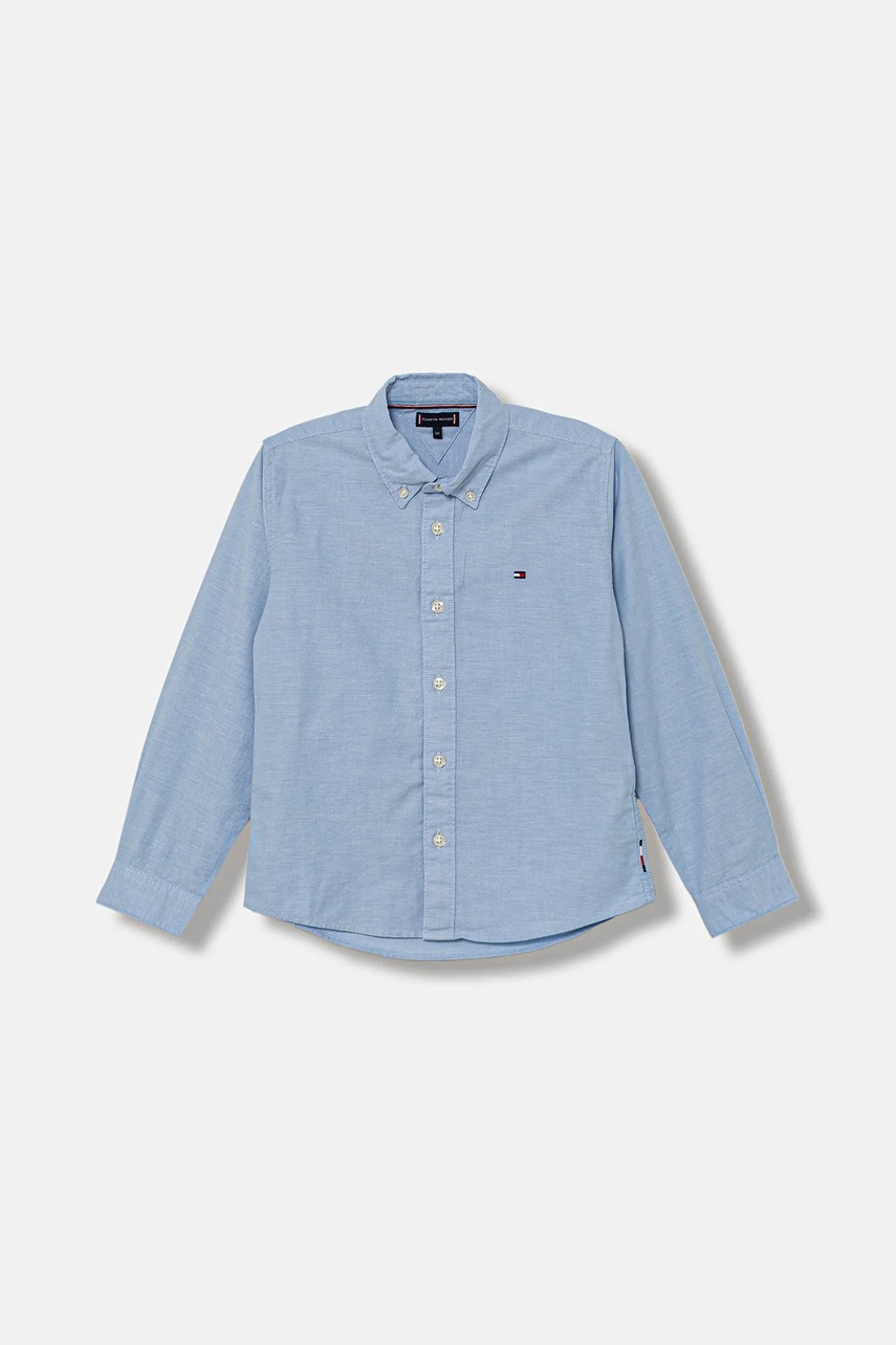 Levně Dětská košile Tommy Hilfiger modrá barva, KB0KB08728