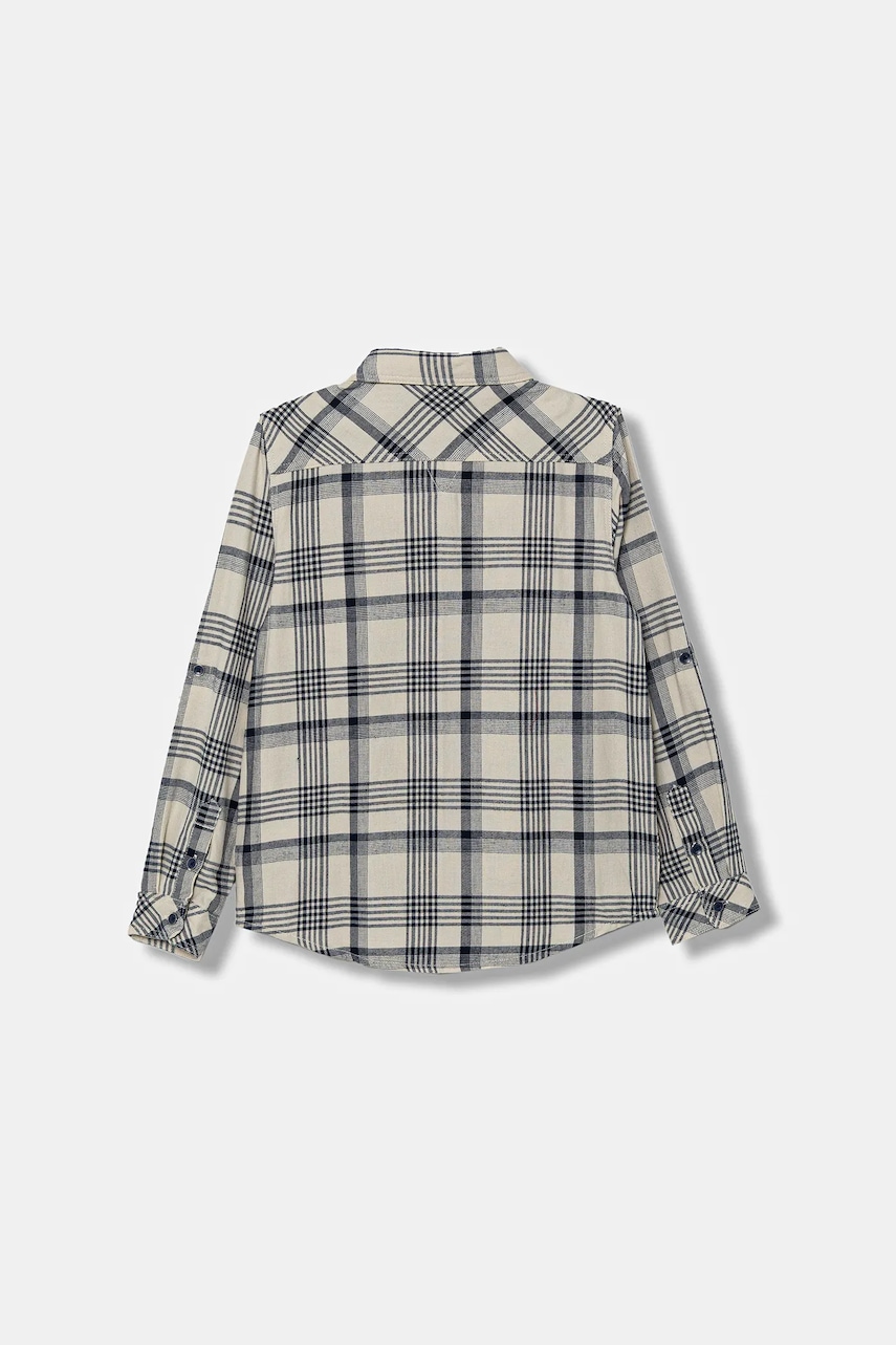 Детская хлопковая рубашка Guess цвет бежевый L5YH03 WGA80 Детская хлопковая рубашка Guess цвет бежевый L5YH03 WGA80