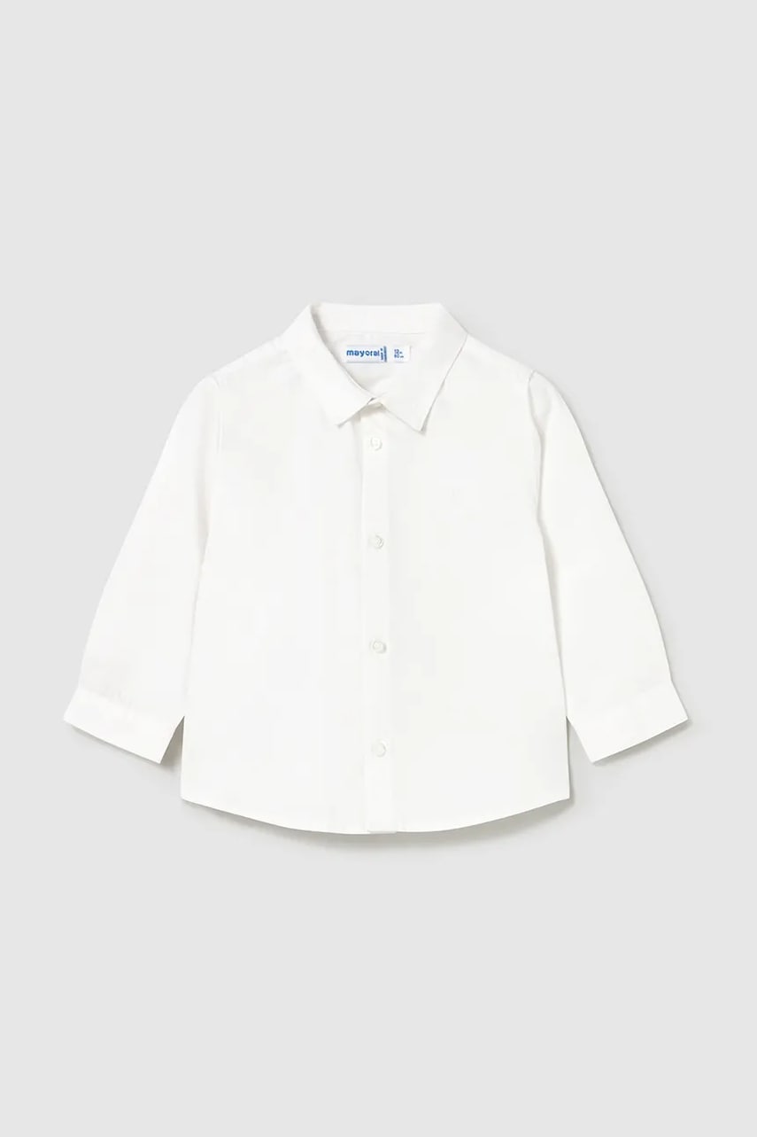 Mayoral cămașă din bumbac pentru bebeluși culoarea alb, 124