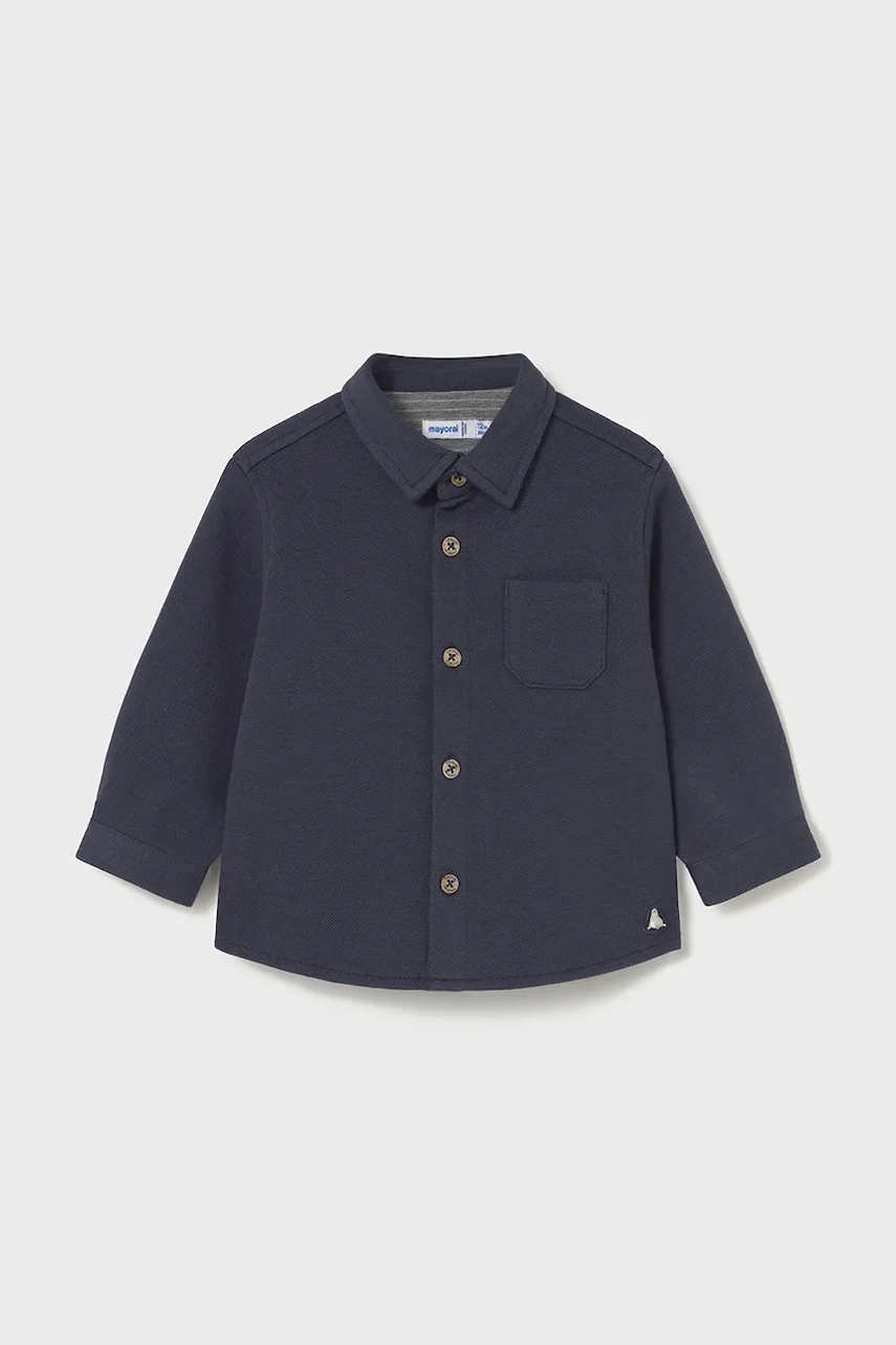 Mayoral cămașă bebe culoarea bleumarin, 2106 Mayoral cămașă bebe culoarea bleumarin, 2106