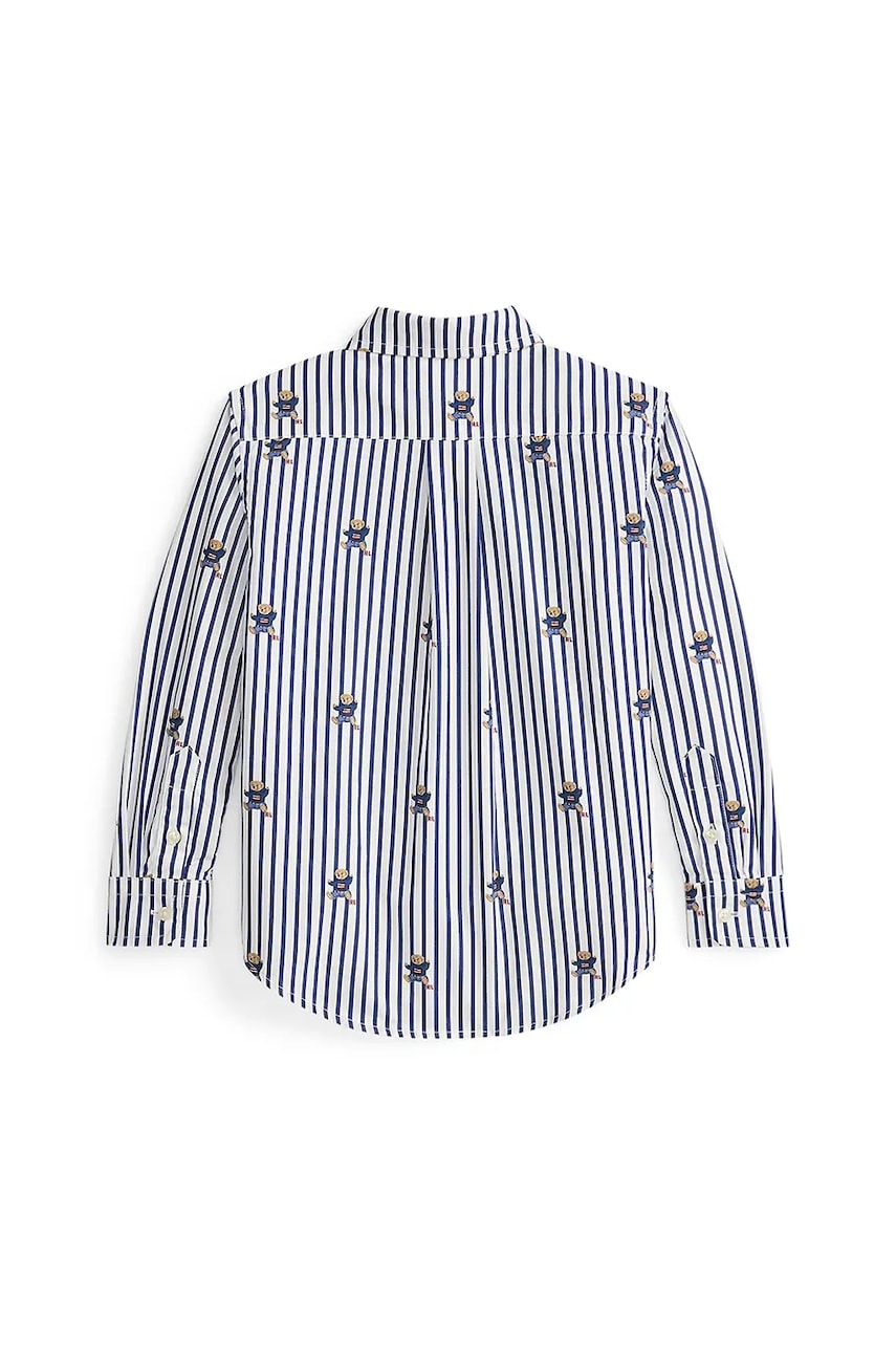 Детская хлопковая рубашка Polo Ralph Lauren цвет синий 322979326001 Детская хлопковая рубашка Polo Ralph Lauren цвет синий 322979326001
