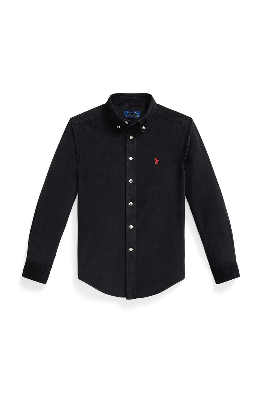 Levně Dětská bavlněná košile Polo Ralph Lauren černá barva, 323878888008