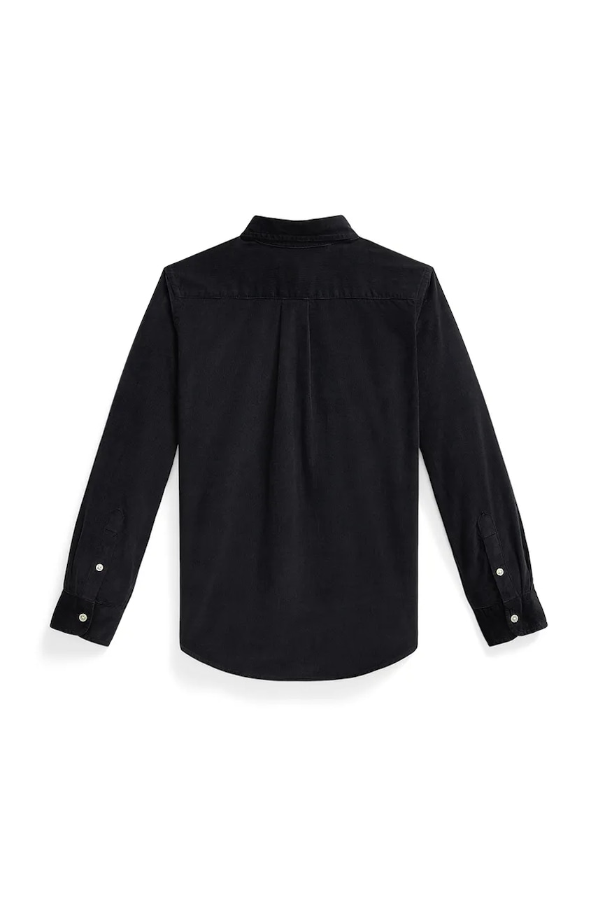 Детская хлопковая рубашка Polo Ralph Lauren цвет чёрный 323878888008 Детская хлопковая рубашка Polo Ralph Lauren цвет чёрный 323878888008