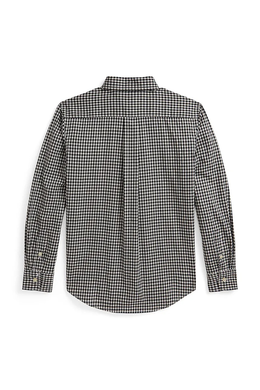 Детская хлопковая рубашка Polo Ralph Lauren цвет чёрный 323980977002