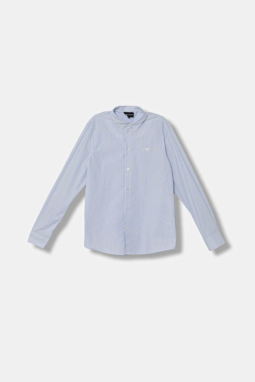 Levně Dětská bavlněná košile Emporio Armani modrá barva, EB000625 AF16580