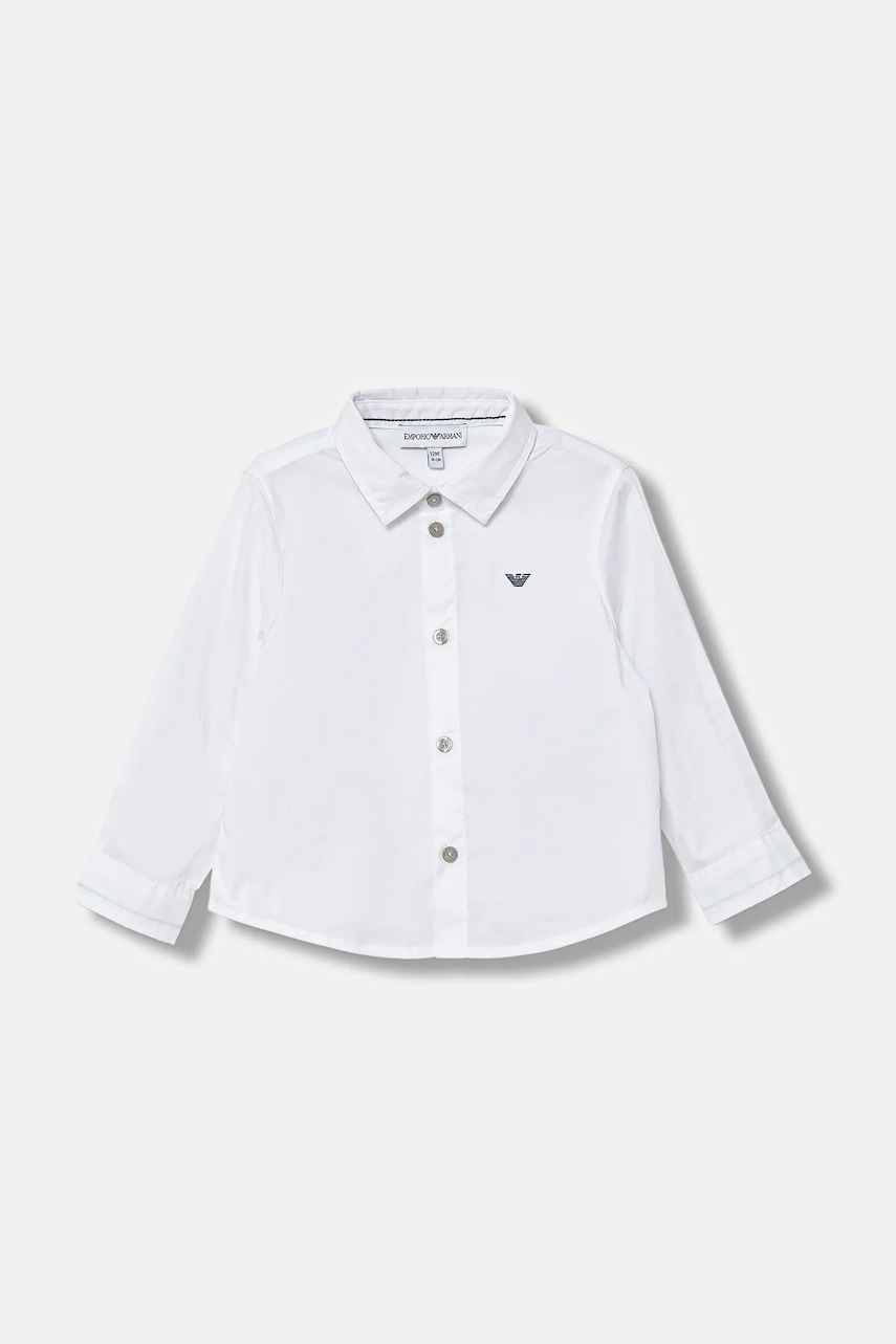Levně Kojenecká košile Emporio Armani bílá barva, 8NHC01 4NGDZ