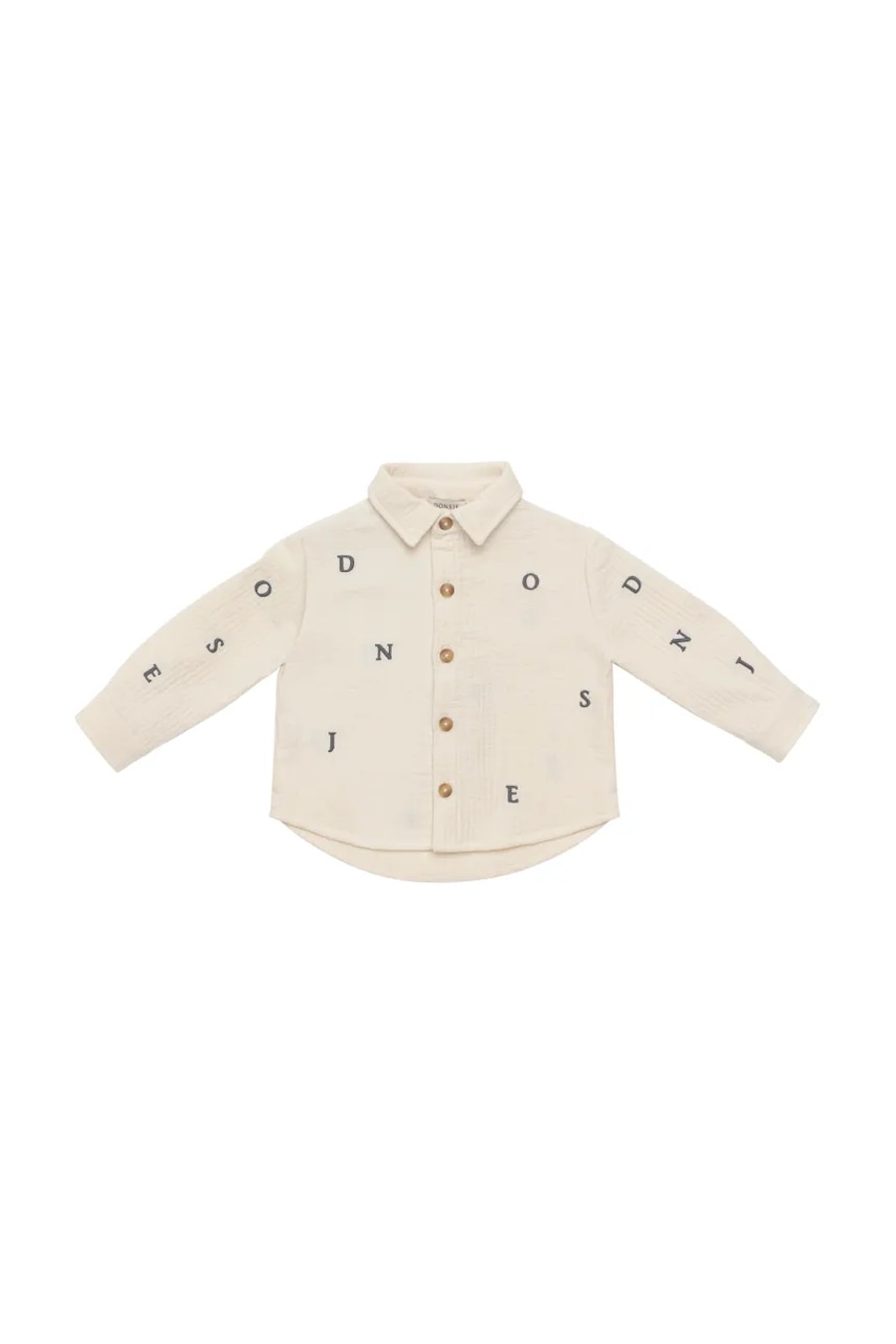 Детская хлопковая рубашка Donsje Chee Shirt цвет белый 4107800 Детская хлопковая рубашка Donsje Chee Shirt цвет белый 4107800
