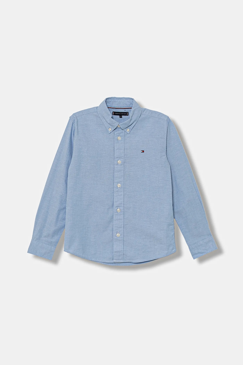 Levně Dětská košile Tommy Hilfiger modrá barva, KB0KB10192