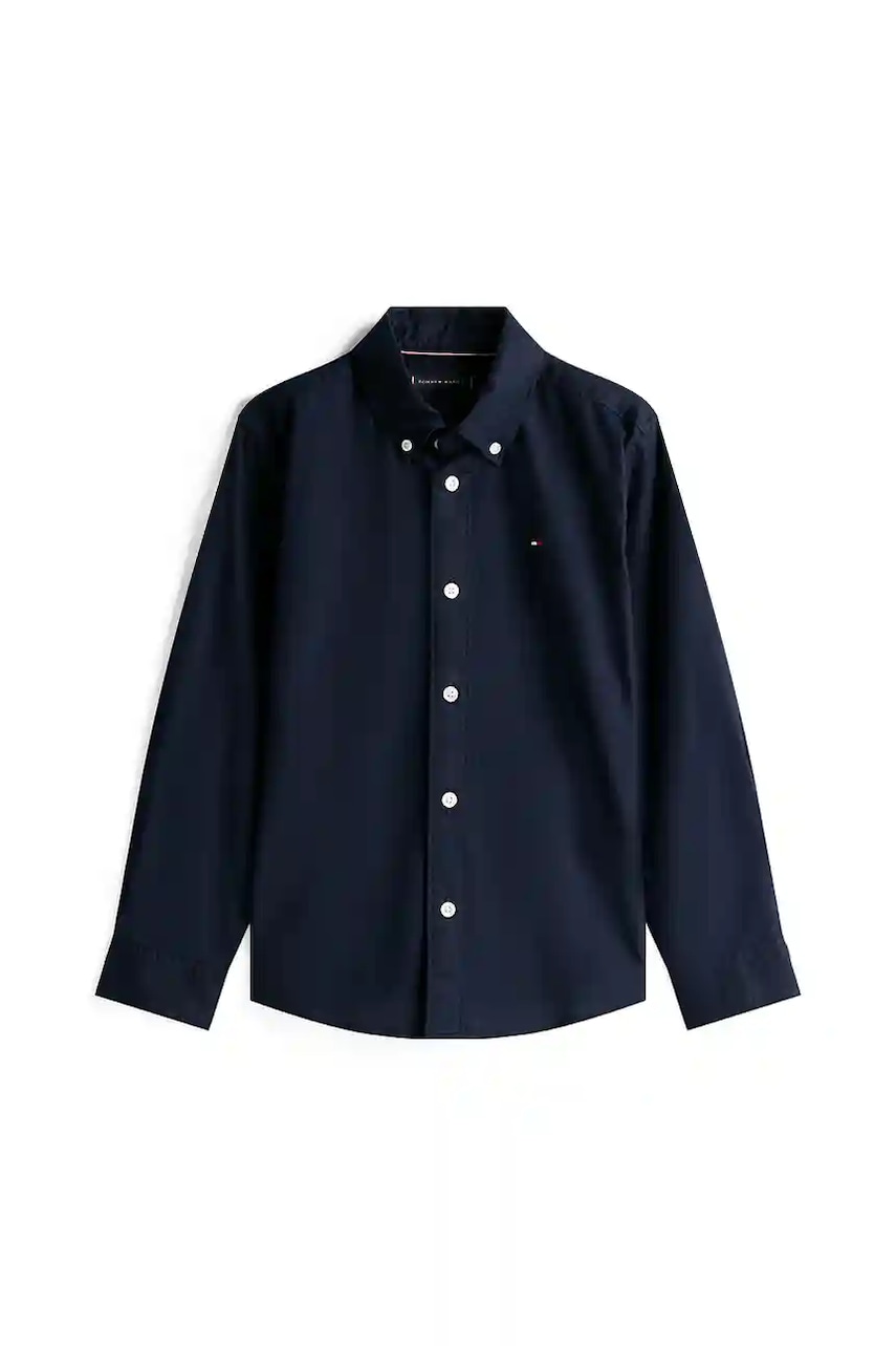 Детская рубашка Tommy Hilfiger цвет синий KB0KB10192 Детская рубашка Tommy Hilfiger цвет синий KB0KB10192