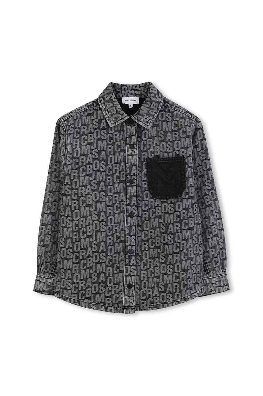 Детская хлопковая рубашка Marc Jacobs цвет чёрный W60633 Детская хлопковая рубашка Marc Jacobs цвет чёрный W60633