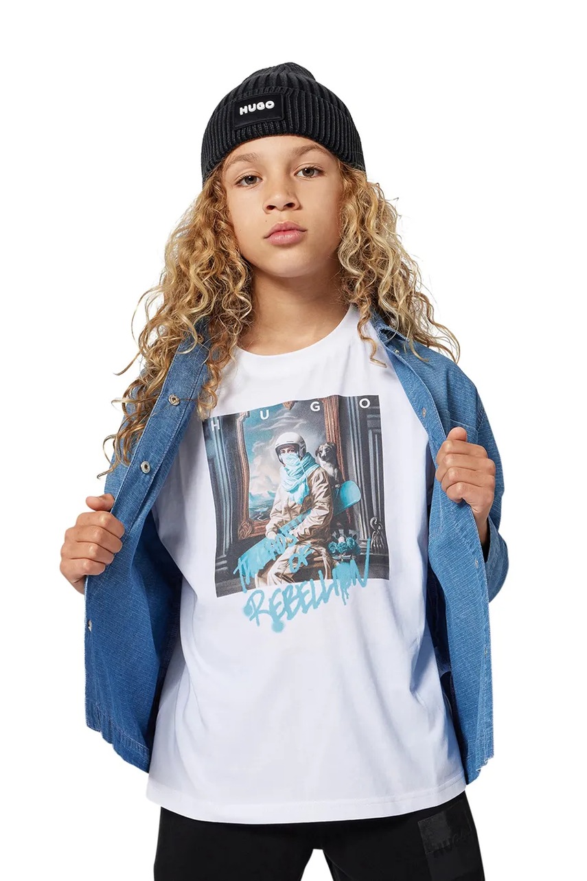Dětská riflová košile HUGO (obrázek 6)