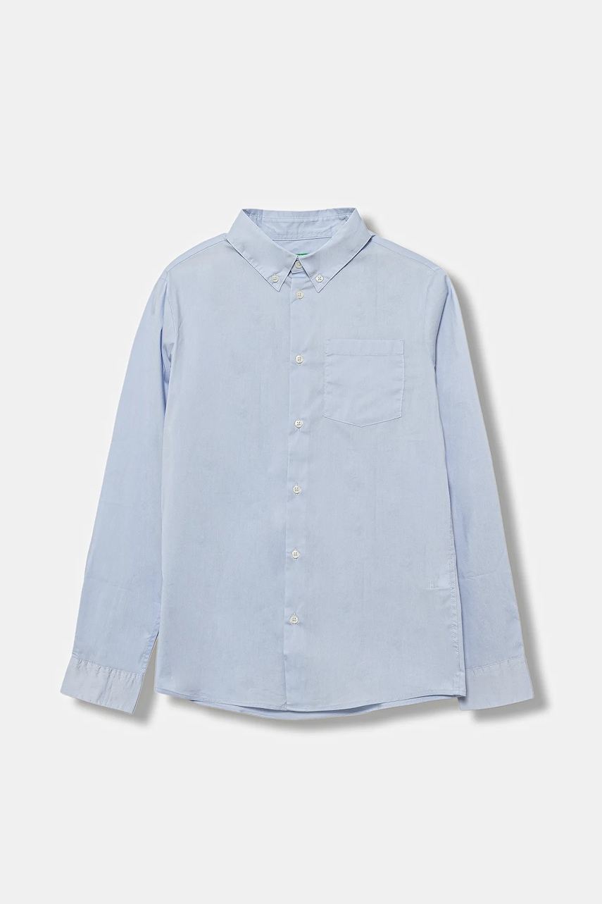 Levně Dětská košile United Colors of Benetton modrá barva, 5AWRCQ04E