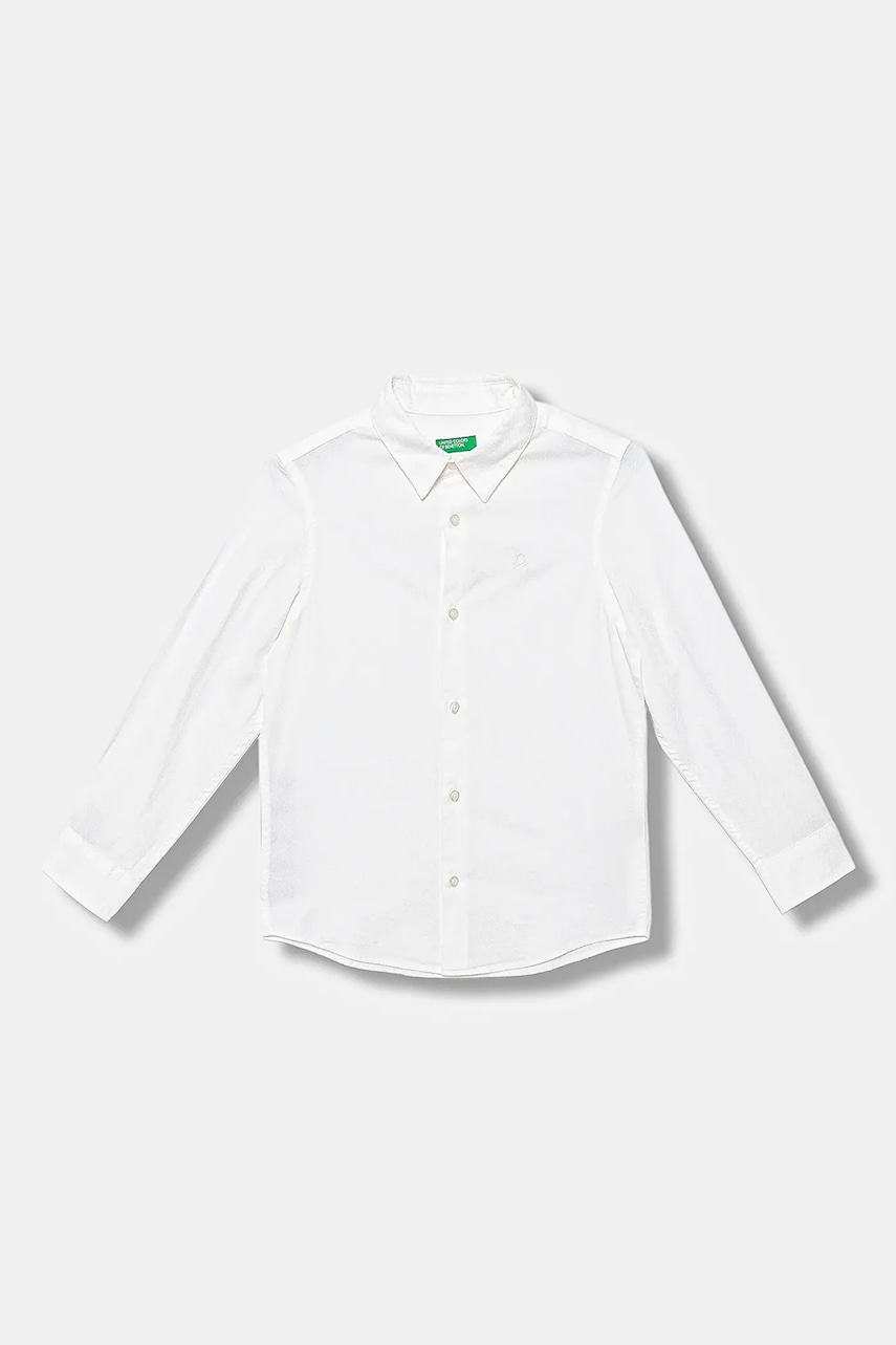 Levně Dětská bavlněná košile United Colors of Benetton bílá barva, 5DGXCQ00T