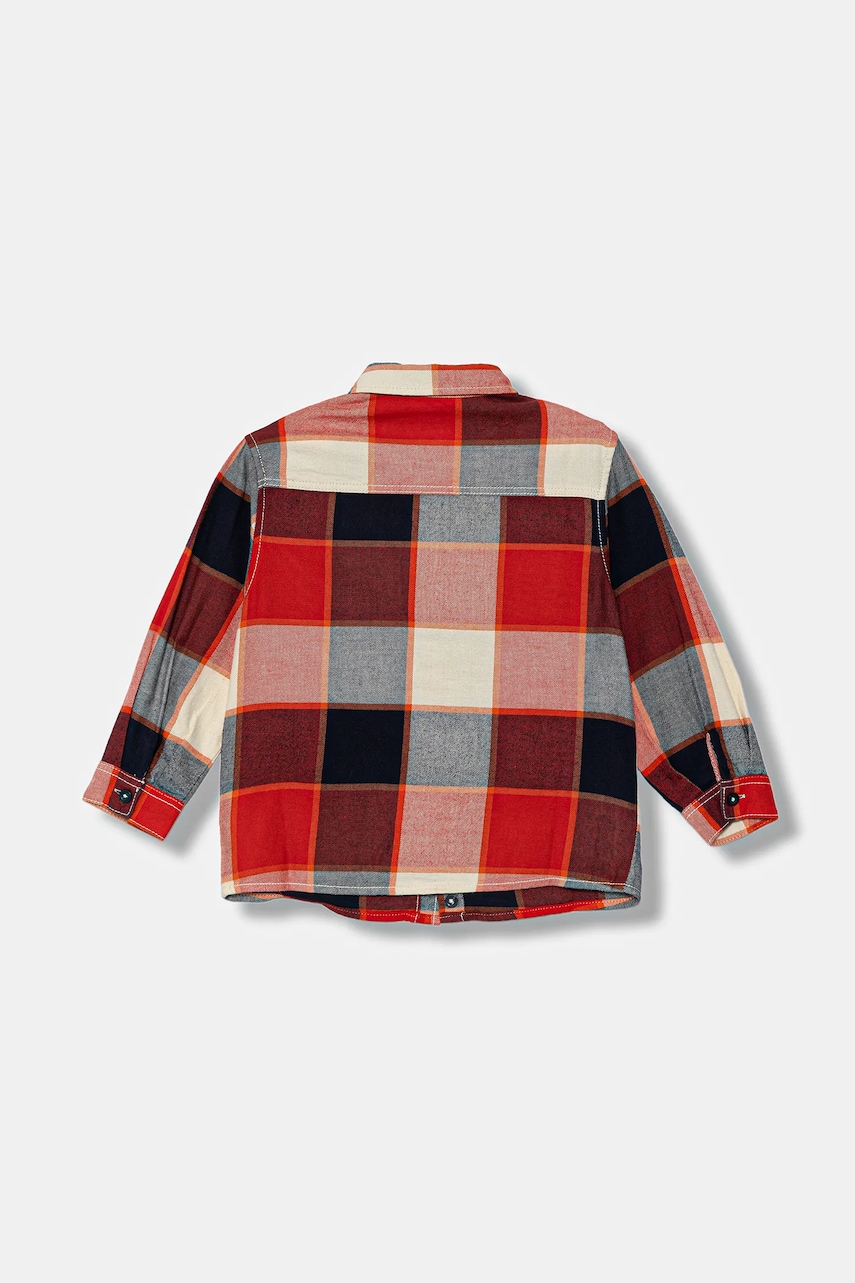 Детская хлопковая рубашка United Colors of Benetton цвет красный 5LQHGQ02S Детская хлопковая рубашка United Colors of Benetton цвет красный 5LQHGQ02S