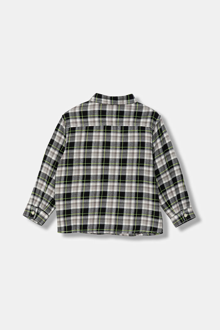 Детская хлопковая рубашка United Colors of Benetton цвет чёрный 5LQHGQ02S Детская хлопковая рубашка United Colors of Benetton цвет чёрный 5LQHGQ02S