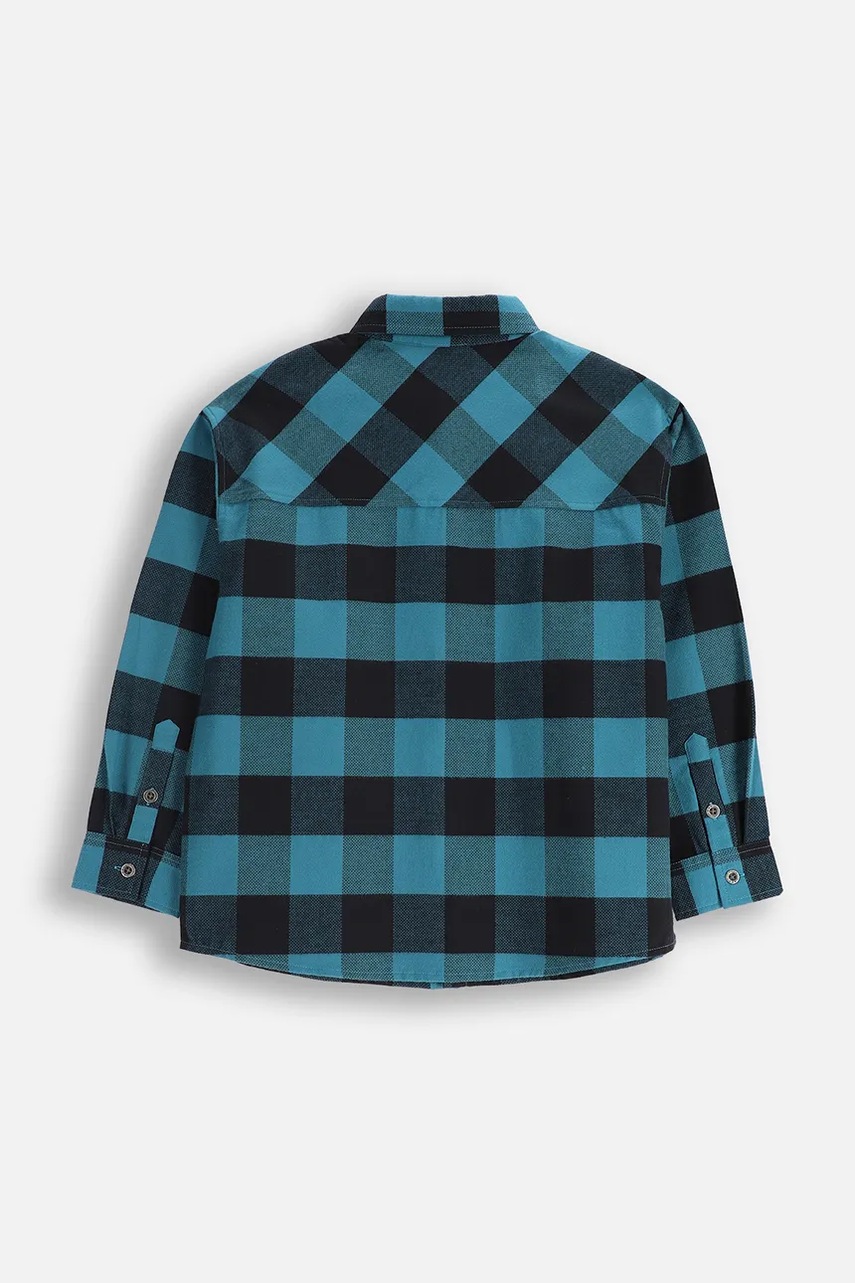 Детская хлопковая рубашка Coccodrillo цвет бирюзовый CITY RACING BOY JUNIOR