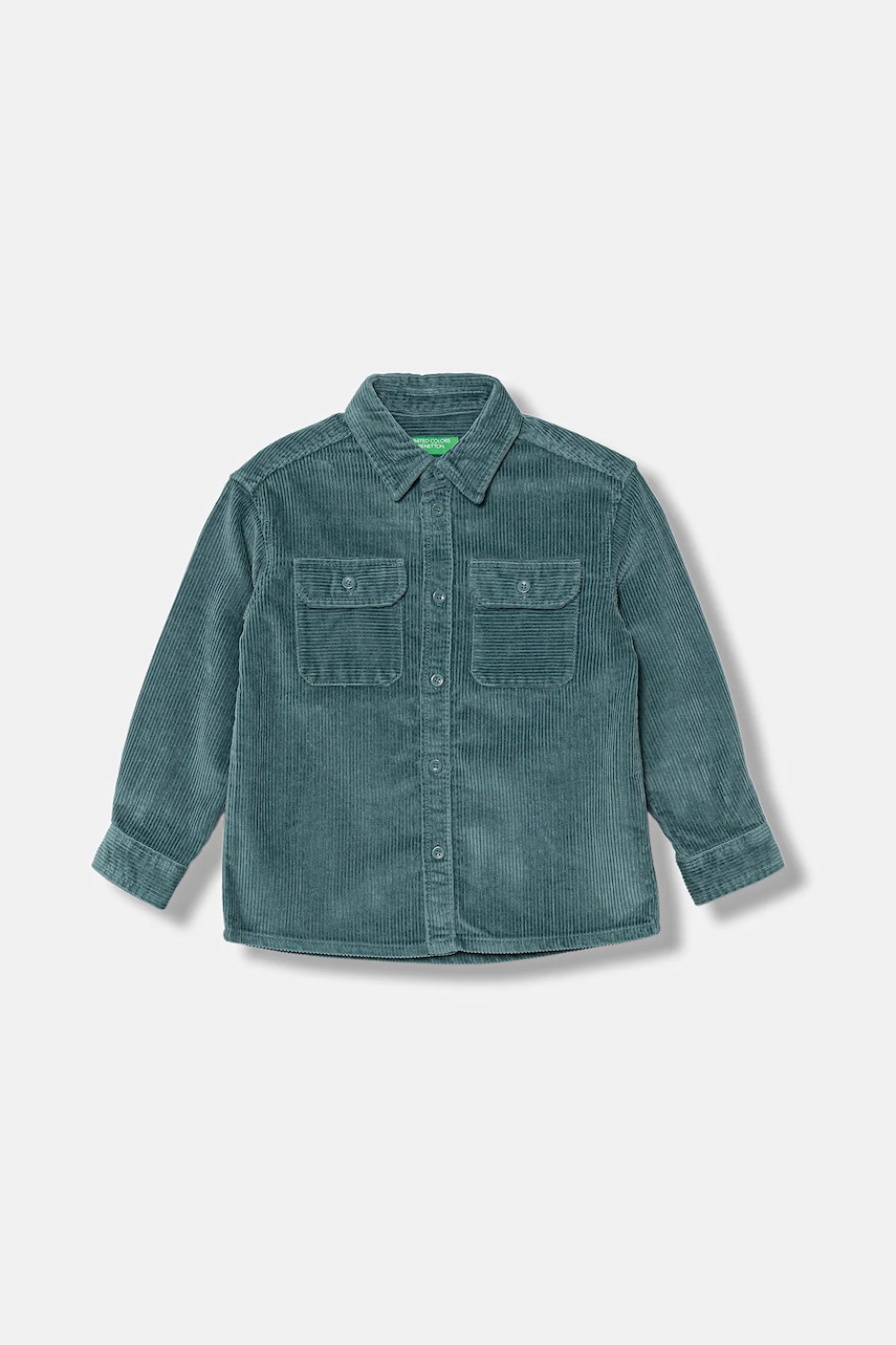 United Colors of Benetton cămașă din bumbac culoarea verde, 5IKTCQ04I