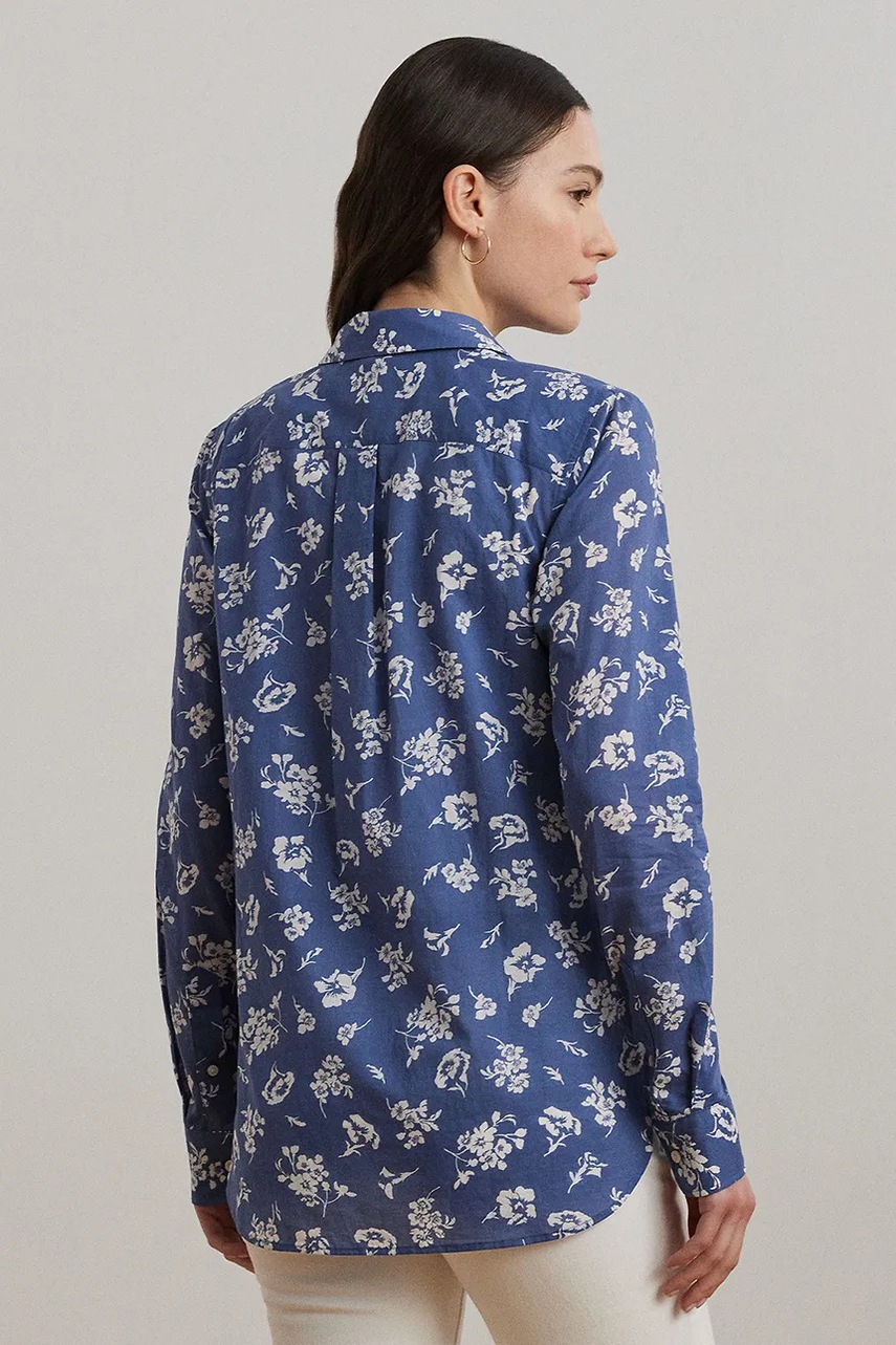 Хлопковая рубашка Lauren Ralph Lauren regular классический воротник 200970770 Хлопковая рубашка Lauren Ralph Lauren regular классический воротник 200970770