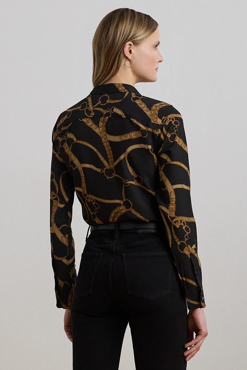 Рубашка Lauren Ralph Lauren цвет чёрный regular классический воротник 200970823