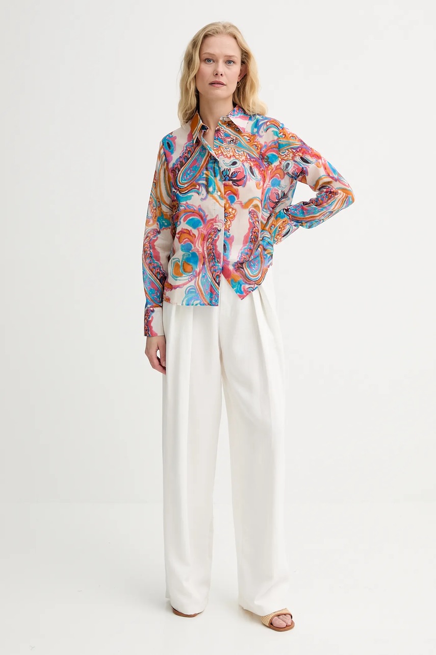 Хлопковая рубашка Morgan цвет бежевый regular классический воротник CGODI.F Хлопковая рубашка Morgan цвет бежевый regular классический воротник CGODI.F