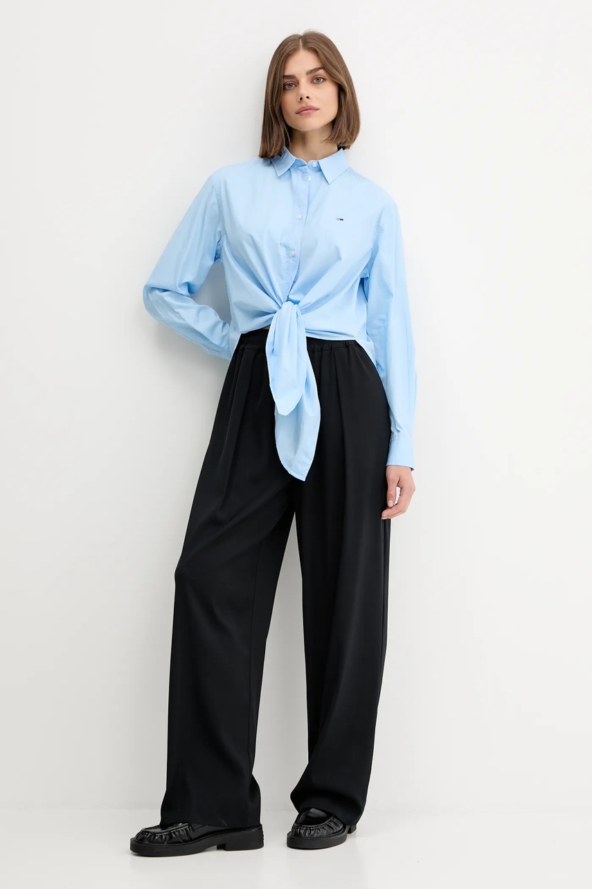 Хлопковая рубашка Tommy Jeans relaxed классический воротник DW0DW20990 Хлопковая рубашка Tommy Jeans relaxed классический воротник DW0DW20990
