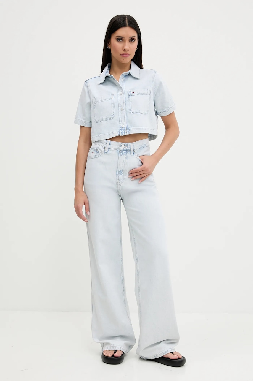 Рубашка с хлопком Tommy Jeans regular классический воротник DW0DW21072 Рубашка с хлопком Tommy Jeans regular классический воротник DW0DW21072