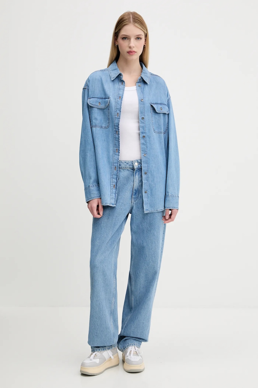 Хлопковая рубашка Tommy Jeans relaxed классический воротник DW0DW21073 Хлопковая рубашка Tommy Jeans relaxed классический воротник DW0DW21073
