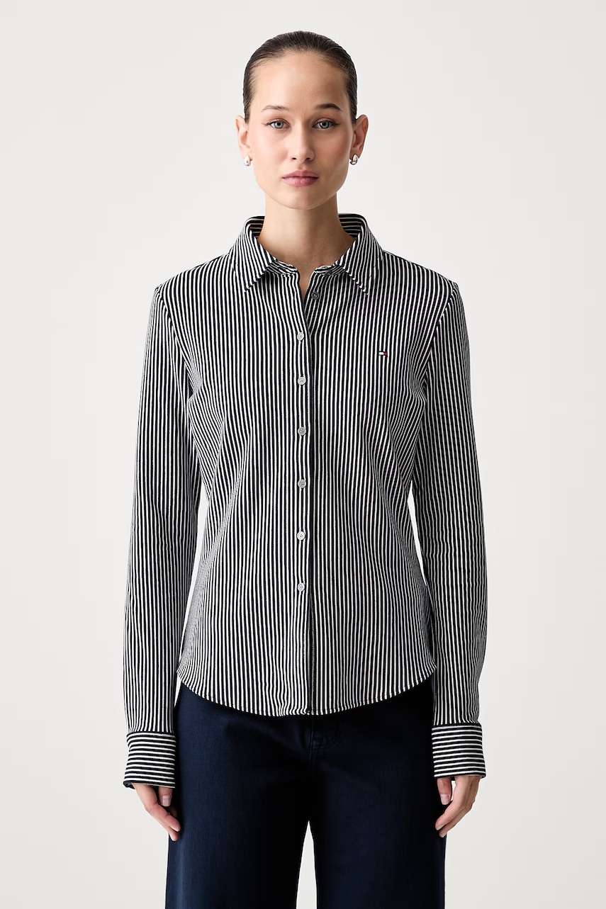 Tommy Hilfiger cămașă pentru femei din bumbac cu elastan
