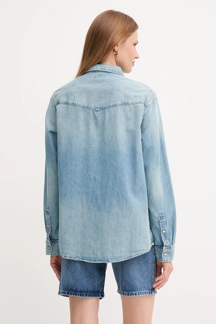 Τζιν πουκάμισο Tommy Hilfiger χρώμα: μπλε, WW0WW46486 φωτογραφία