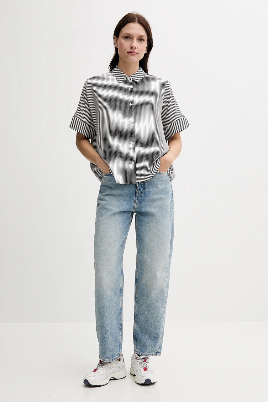 Рубашка Tommy Hilfiger цвет синий relaxed классический воротник WW0WW45883