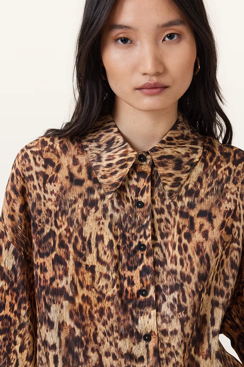 Льняная рубашка AllSaints CHARLI relaxed классический воротник W061PC