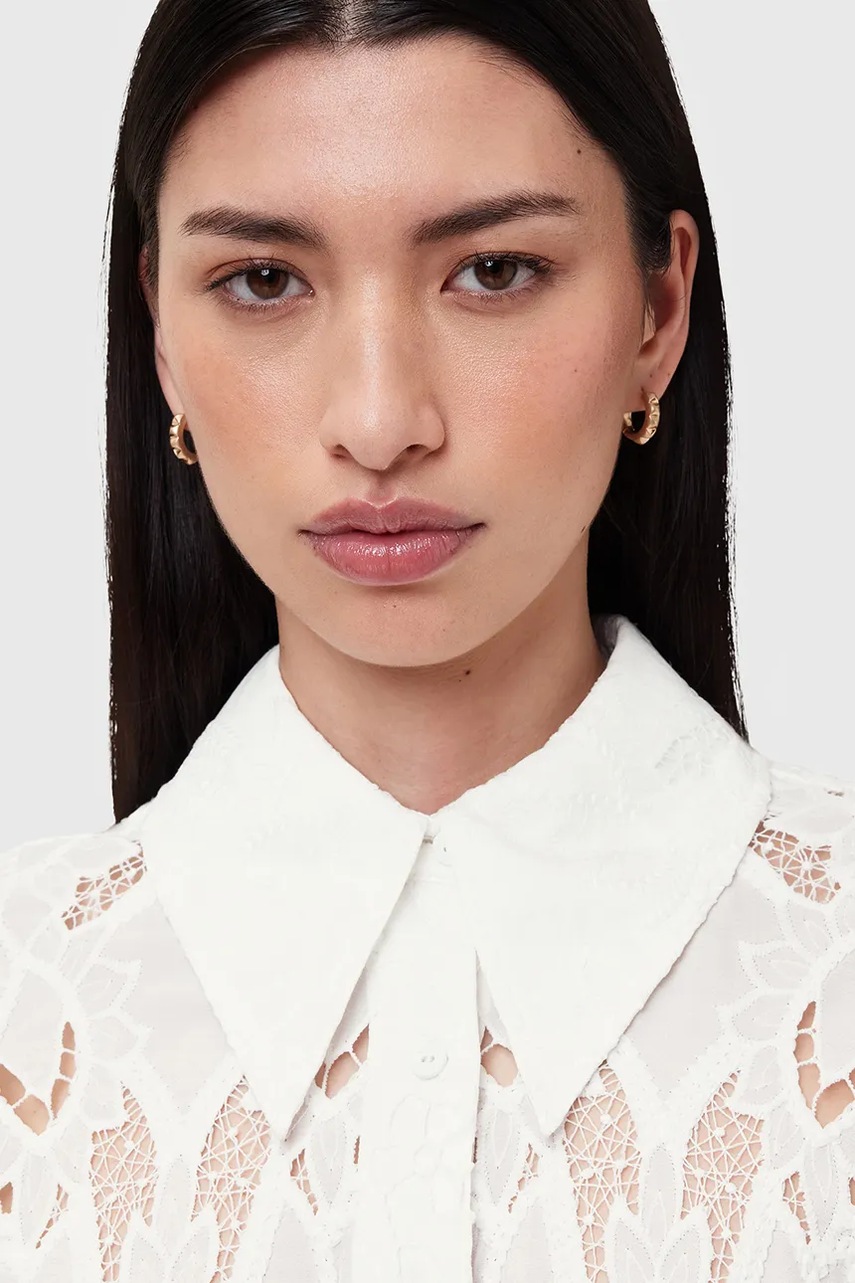 Рубашка AllSaints CHARLI цвет белый relaxed классический воротник W098PC