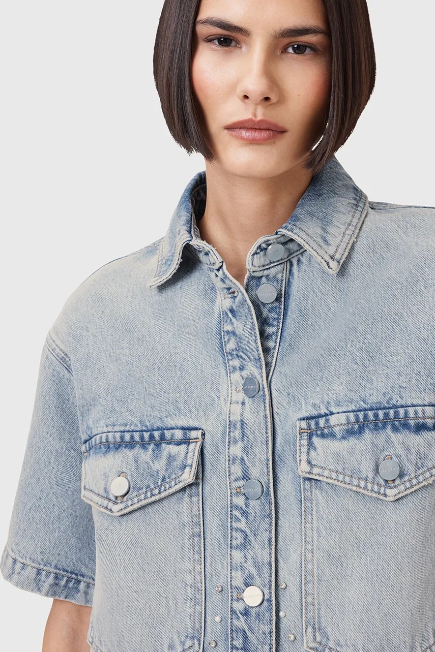 Джинсовая рубашка AllSaints TOVE relaxed классический воротник W116PC