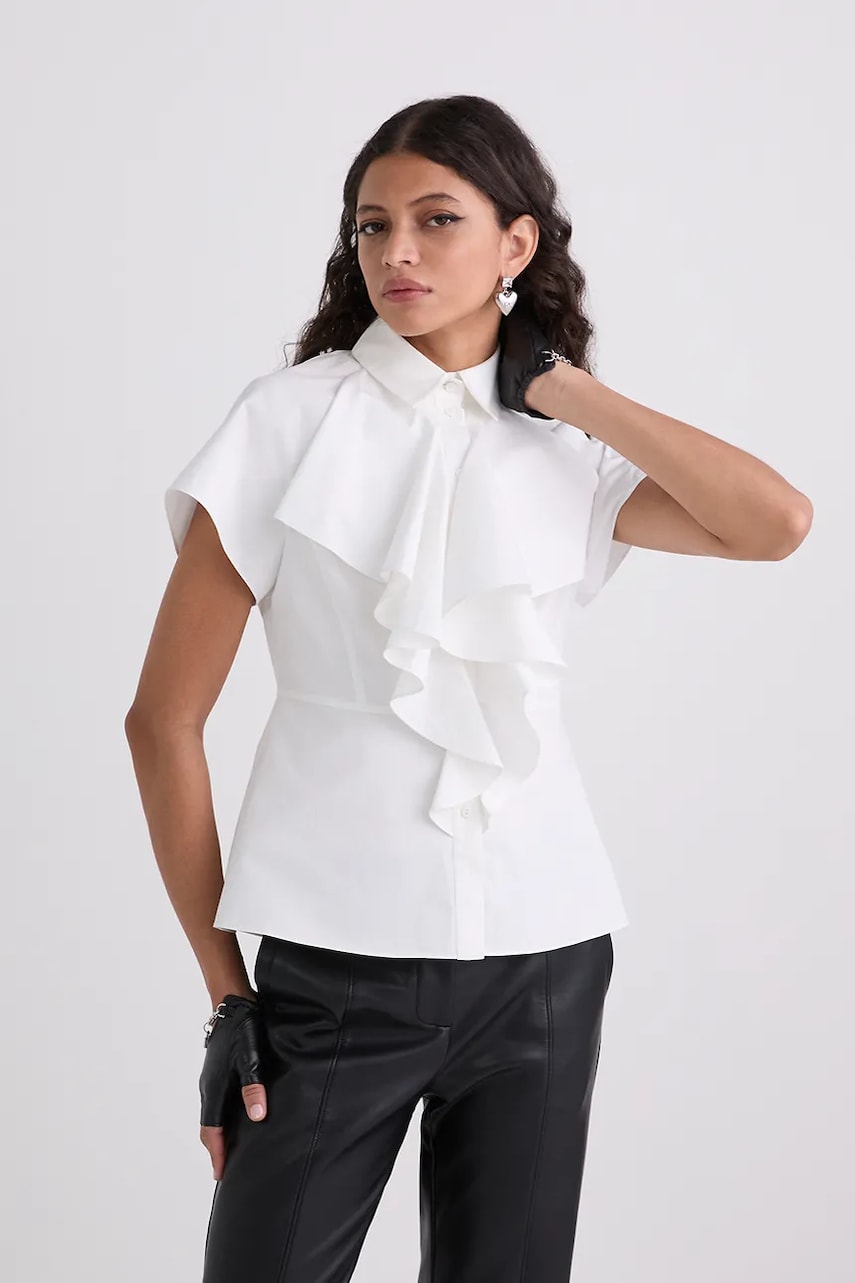 Karl Lagerfeld cămașă din bumbac culoarea alb, cu guler clasic, slim, A3W11035