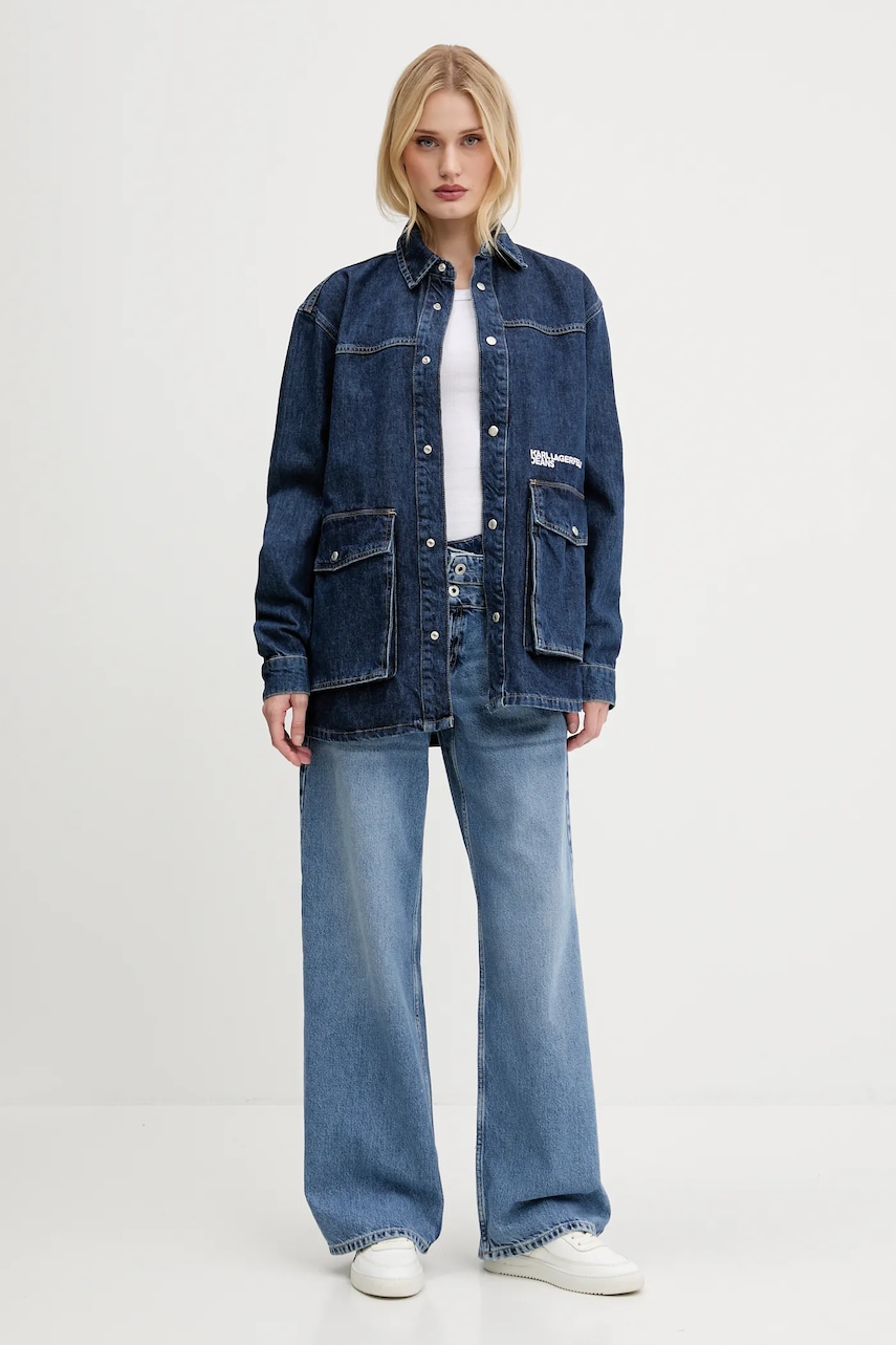 Джинсовая куртка Karl Lagerfeld Jeans цвет синий переходная A3W11004 Джинсовая куртка Karl Lagerfeld Jeans цвет синий переходная A3W11004