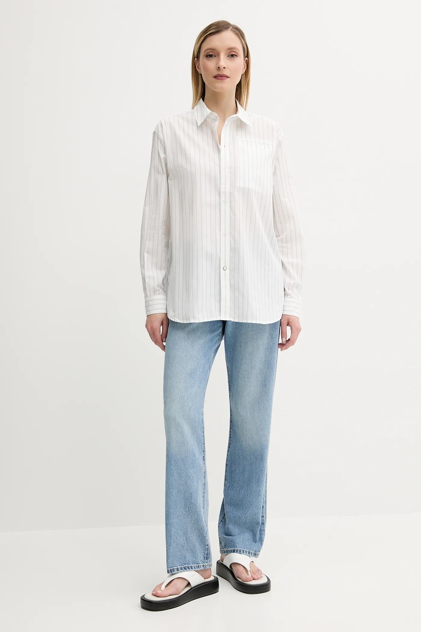 Хлопковая рубашка G-Star цвет белый regular классический воротник D26133-D926