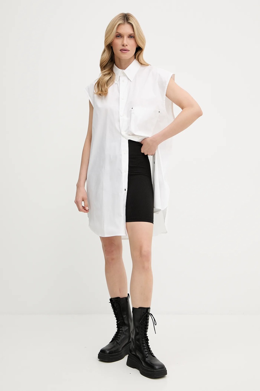 Рубашка G-Star цвет белый relaxed классический воротник D26541-D321