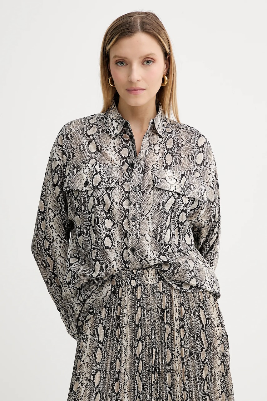 MICHAEL Michael Kors cămașă din bumbac culoarea bej, cu guler clasic, relaxed, MT540WAK6A