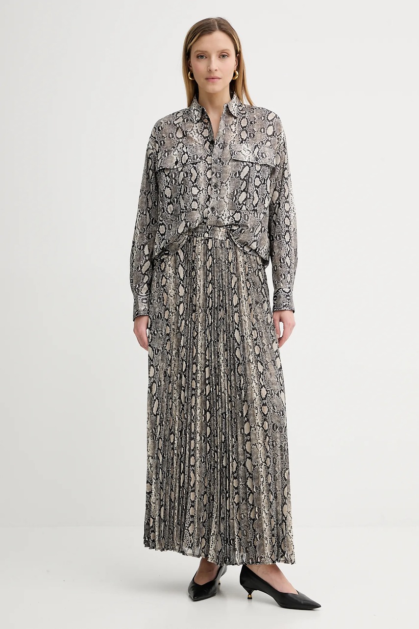 Хлопковая рубашка MICHAEL Michael Kors цвет бежевый relaxed классический воротник MT540WAK6A