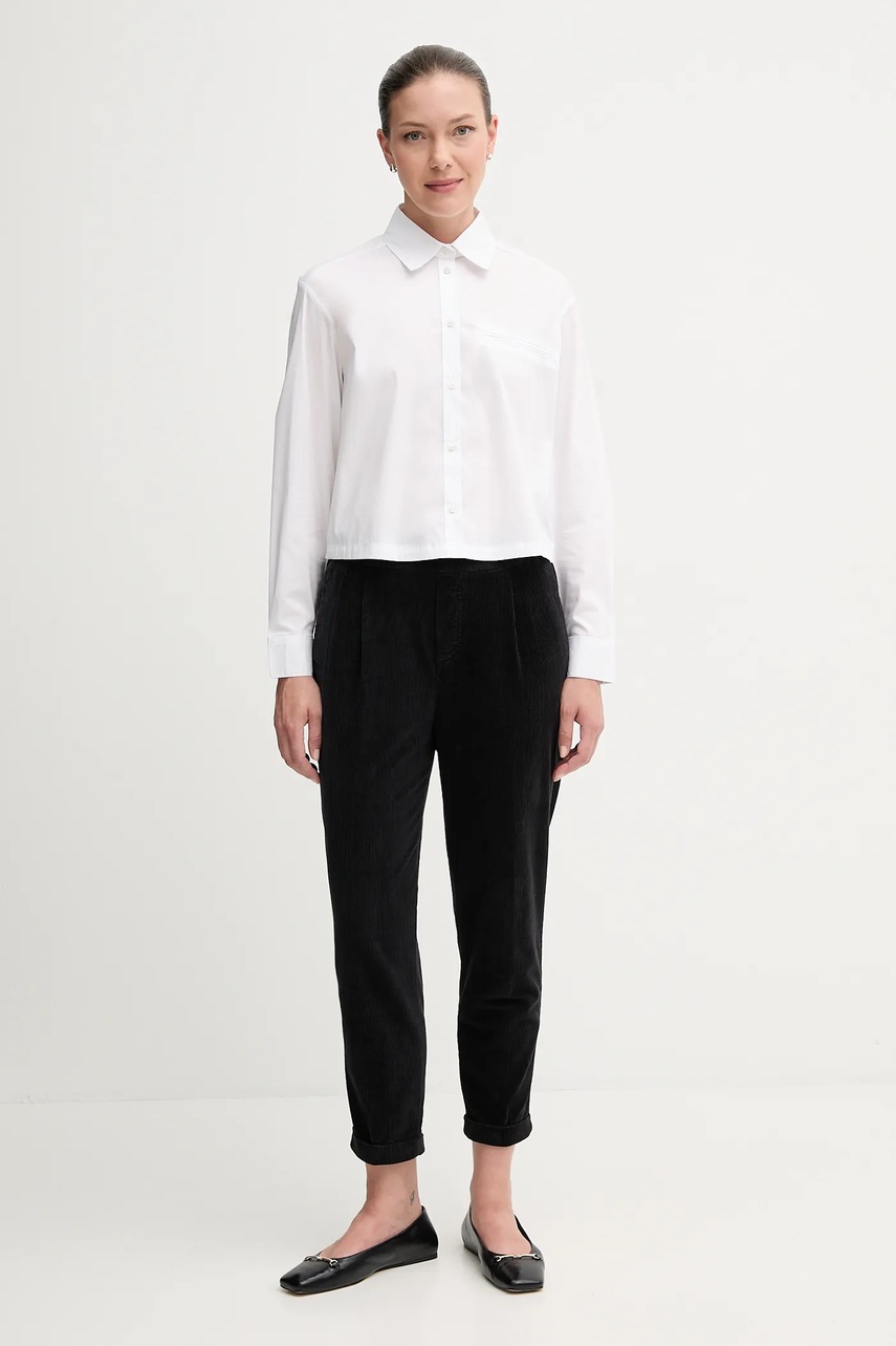 Рубашка United Colors of Benetton цвет белый relaxed классический воротник 54KXDQ0CC