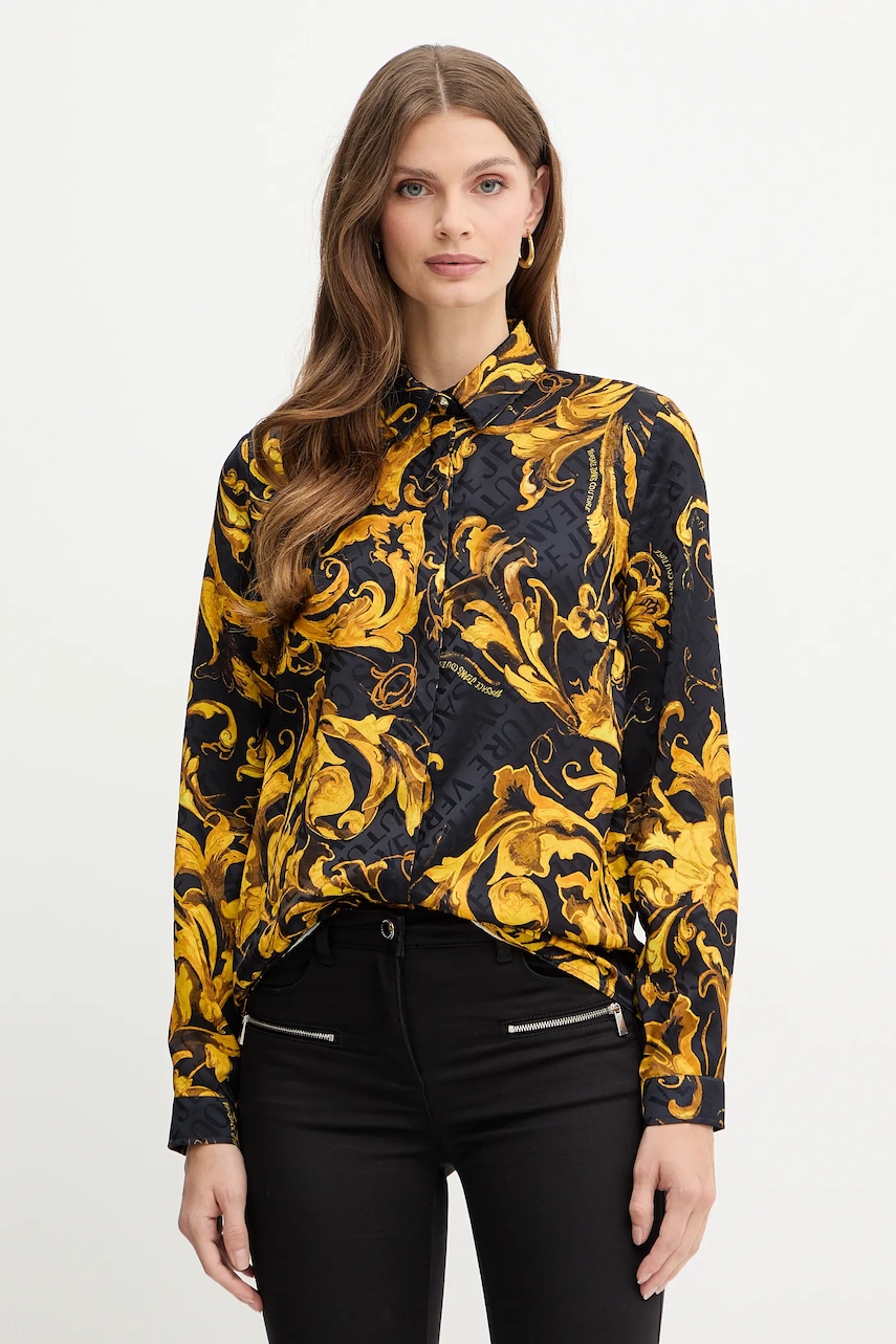 Versace Jeans Couture cămașă culoarea negru, cu guler clasic, regular, 79HAL201 NS671