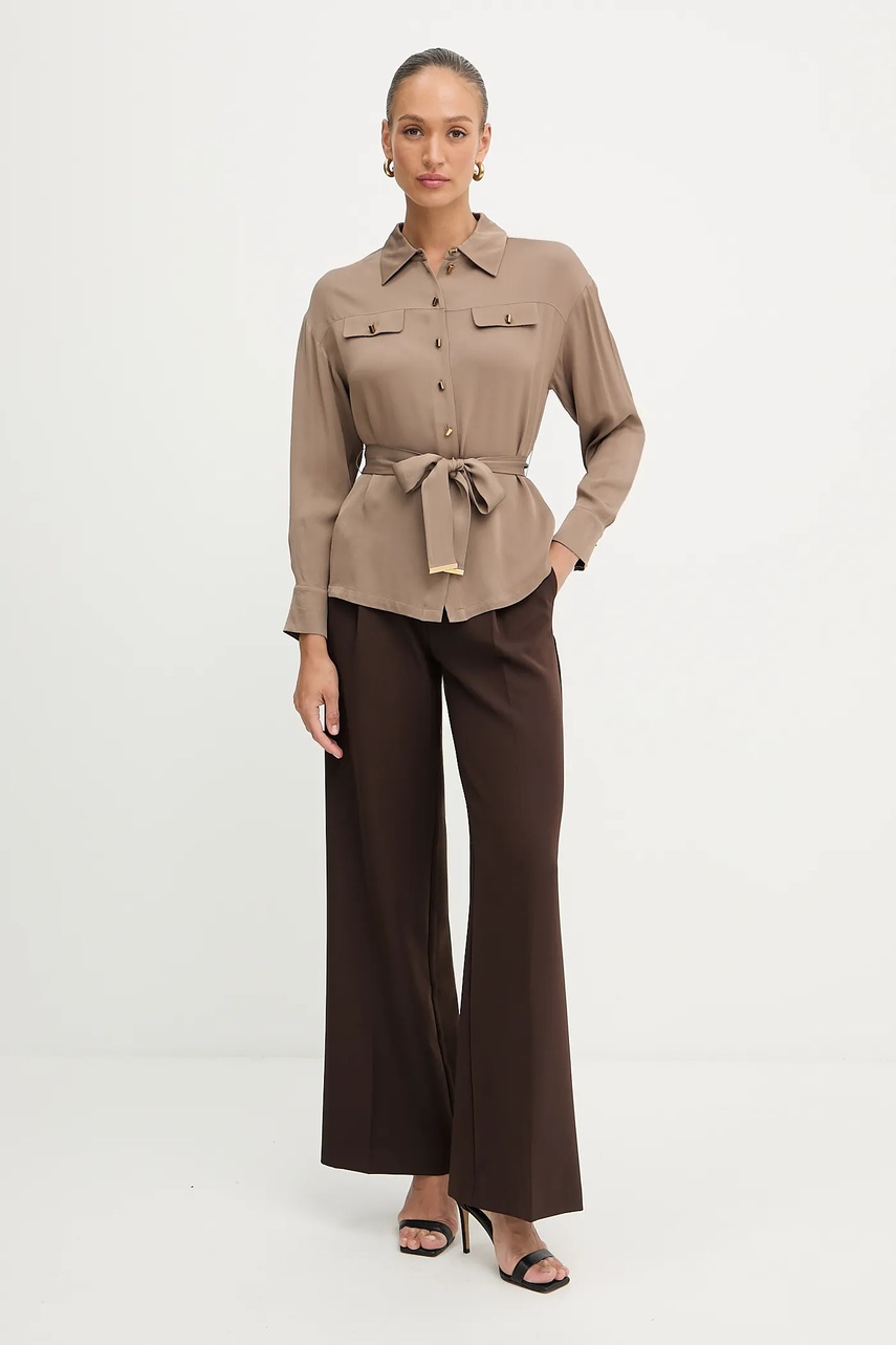 Рубашка Marciano Guess ANITA цвет коричневый relaxed классический воротник 5YGH13 7356A