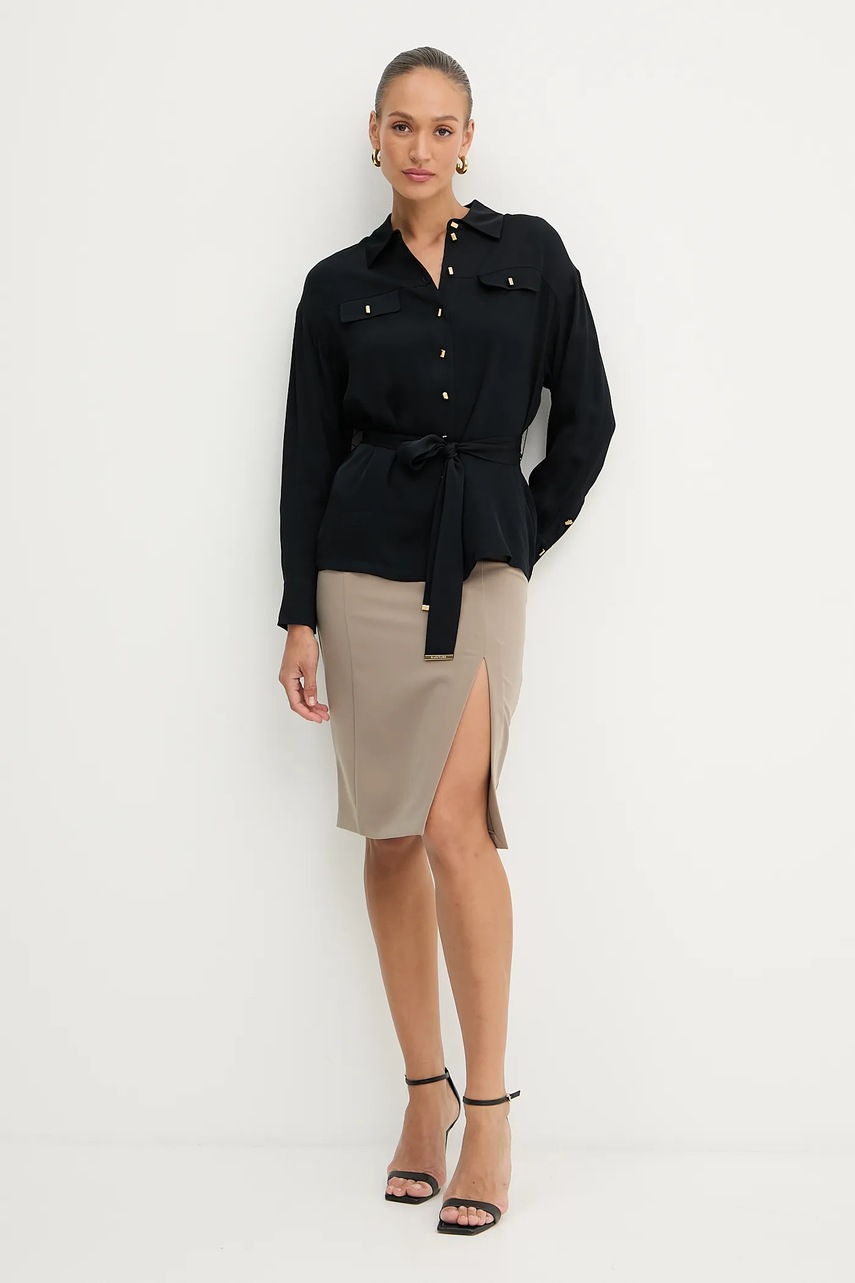 Рубашка Marciano Guess ANITA цвет чёрный relaxed классический воротник 5YGH13 7356A