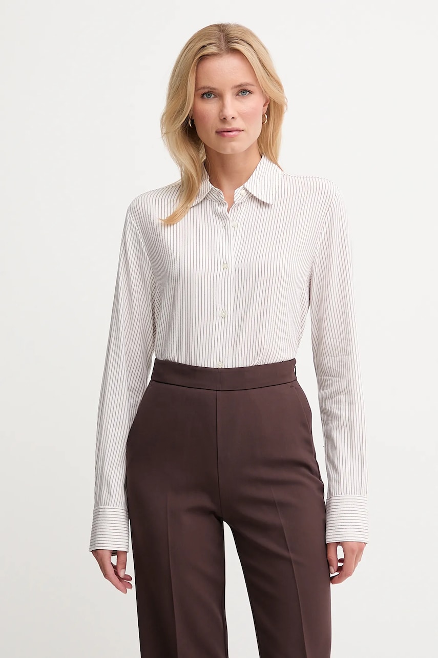 United Colors of Benetton cămașă culoarea alb, cu guler clasic, regular, 570QDQ0AL