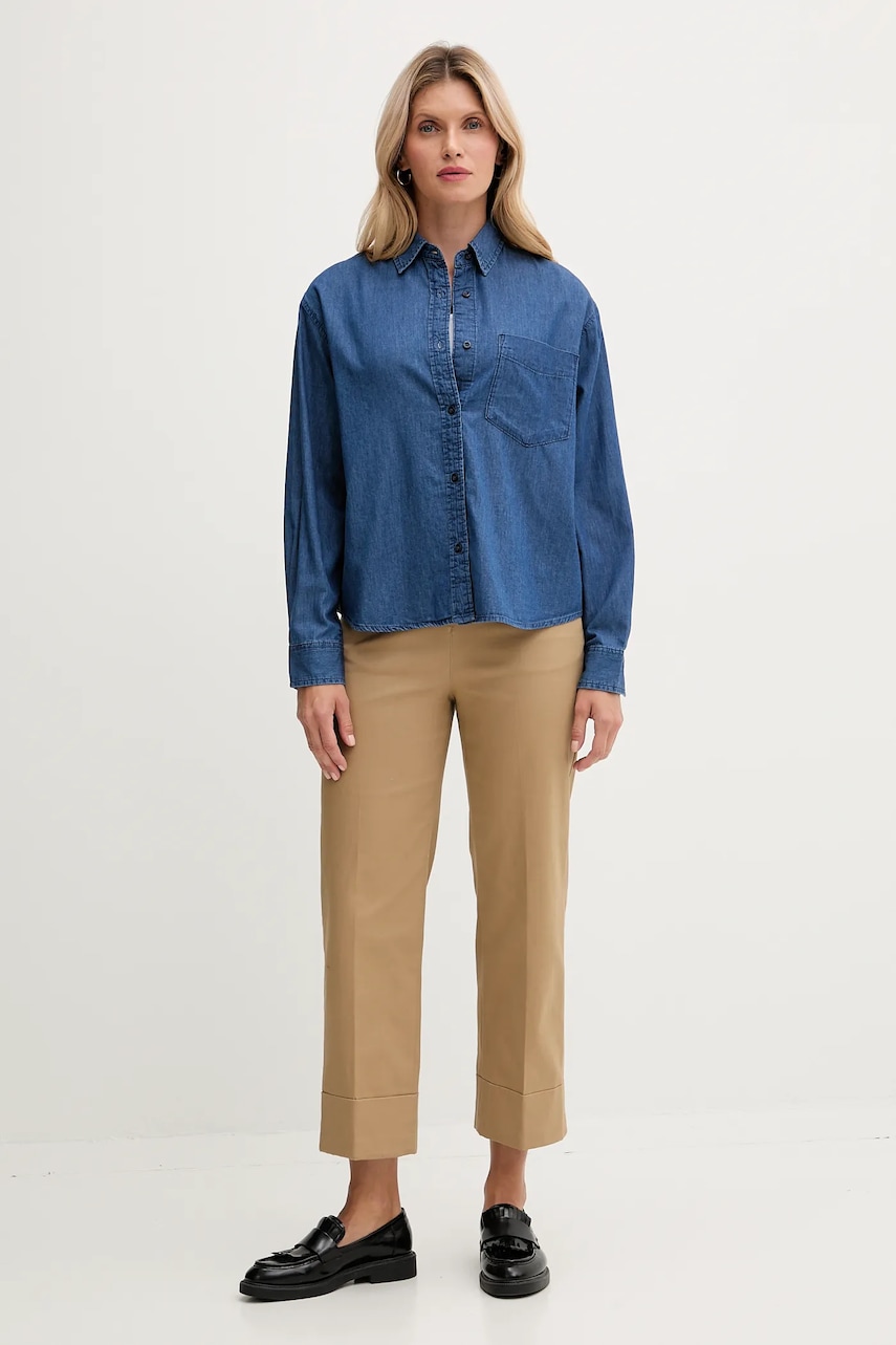 Джинсовая рубашка United Colors of Benetton regular классический воротник 5DHJDQ0CJ Джинсовая рубашка United Colors of Benetton regular классический воротник 5DHJDQ0CJ