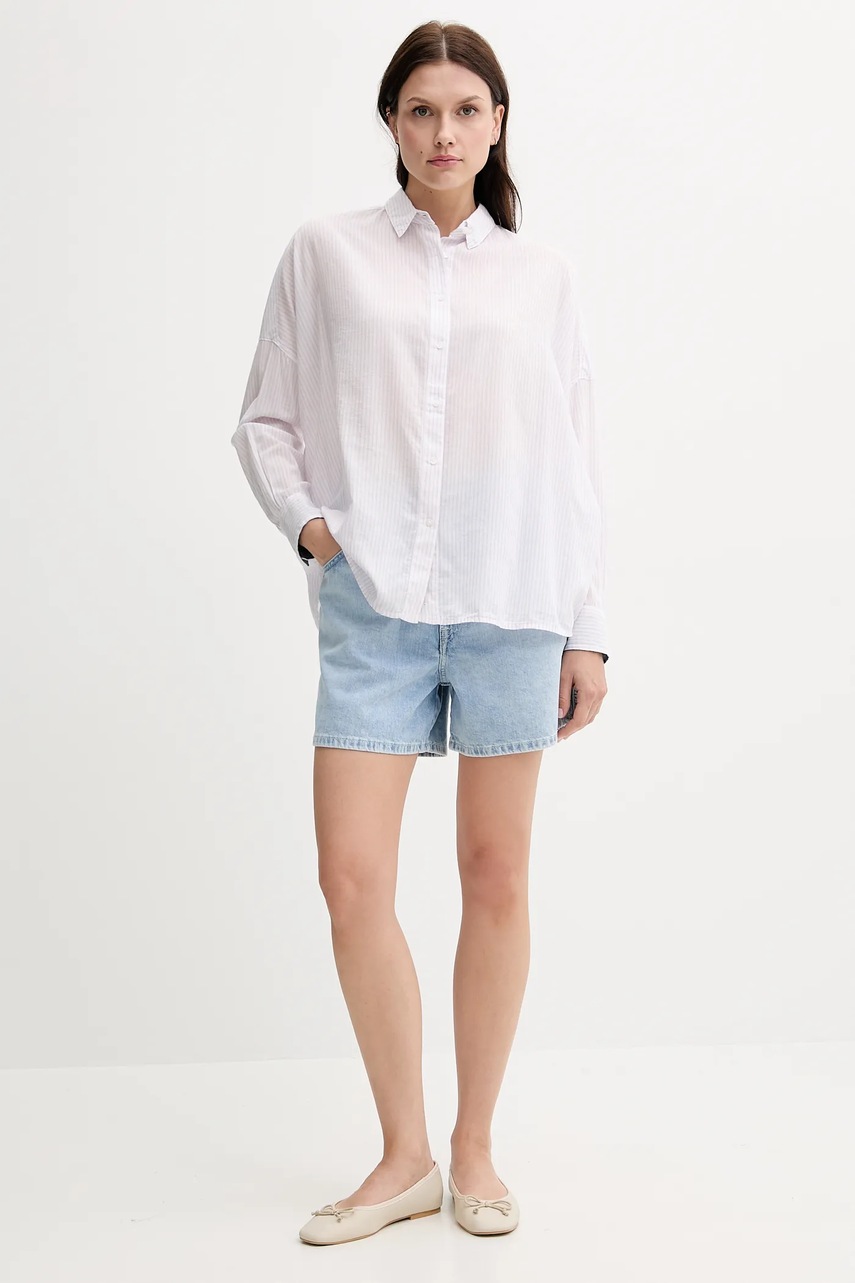 Рубашка Pepe Jeans цвет розовый relaxed классический воротник PL305100 Рубашка Pepe Jeans цвет розовый relaxed классический воротник PL305100