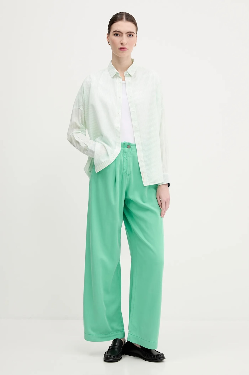 Рубашка Pepe Jeans цвет зелёный relaxed классический воротник PL305100 Рубашка Pepe Jeans цвет зелёный relaxed классический воротник PL305100