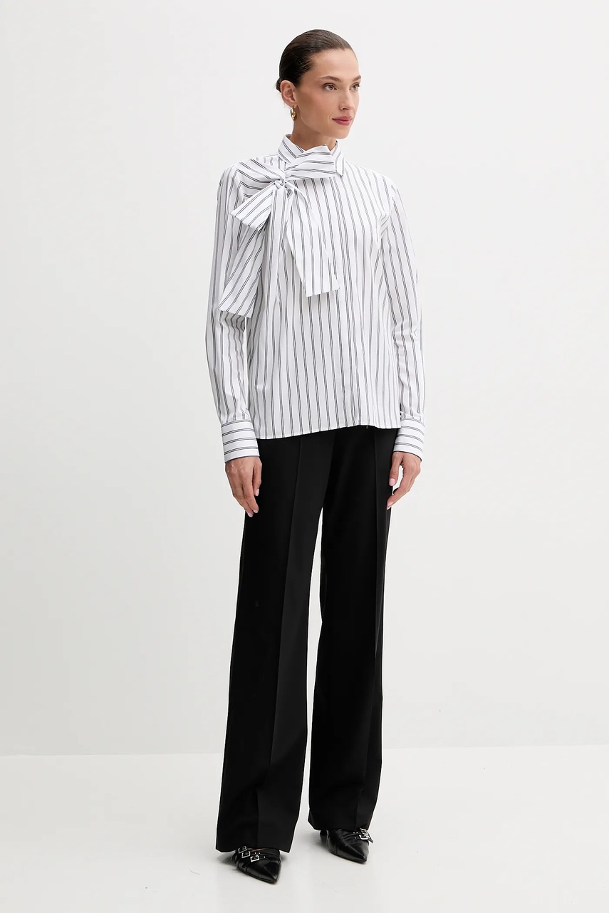 Хлопковая рубашка MSGM цвет белый regular классический воротник 3941MDE06X.257630 Хлопковая рубашка MSGM цвет белый regular классический воротник 3941MDE06X.257630