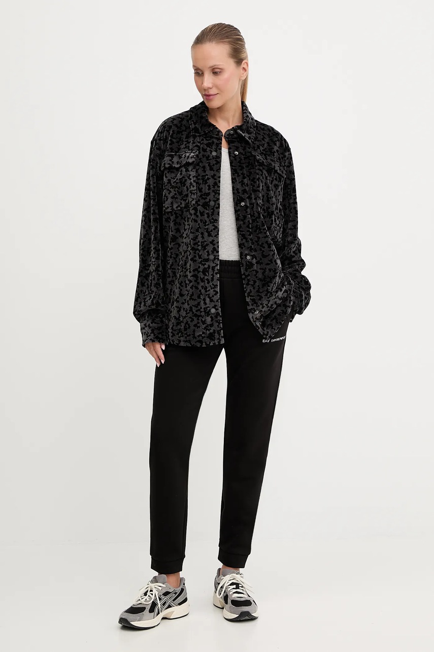 Рубашка EA7 Emporio Armani цвет чёрный relaxed классический воротник AF15937.7W000666 Рубашка EA7 Emporio Armani цвет чёрный relaxed классический воротник AF15937.7W000666