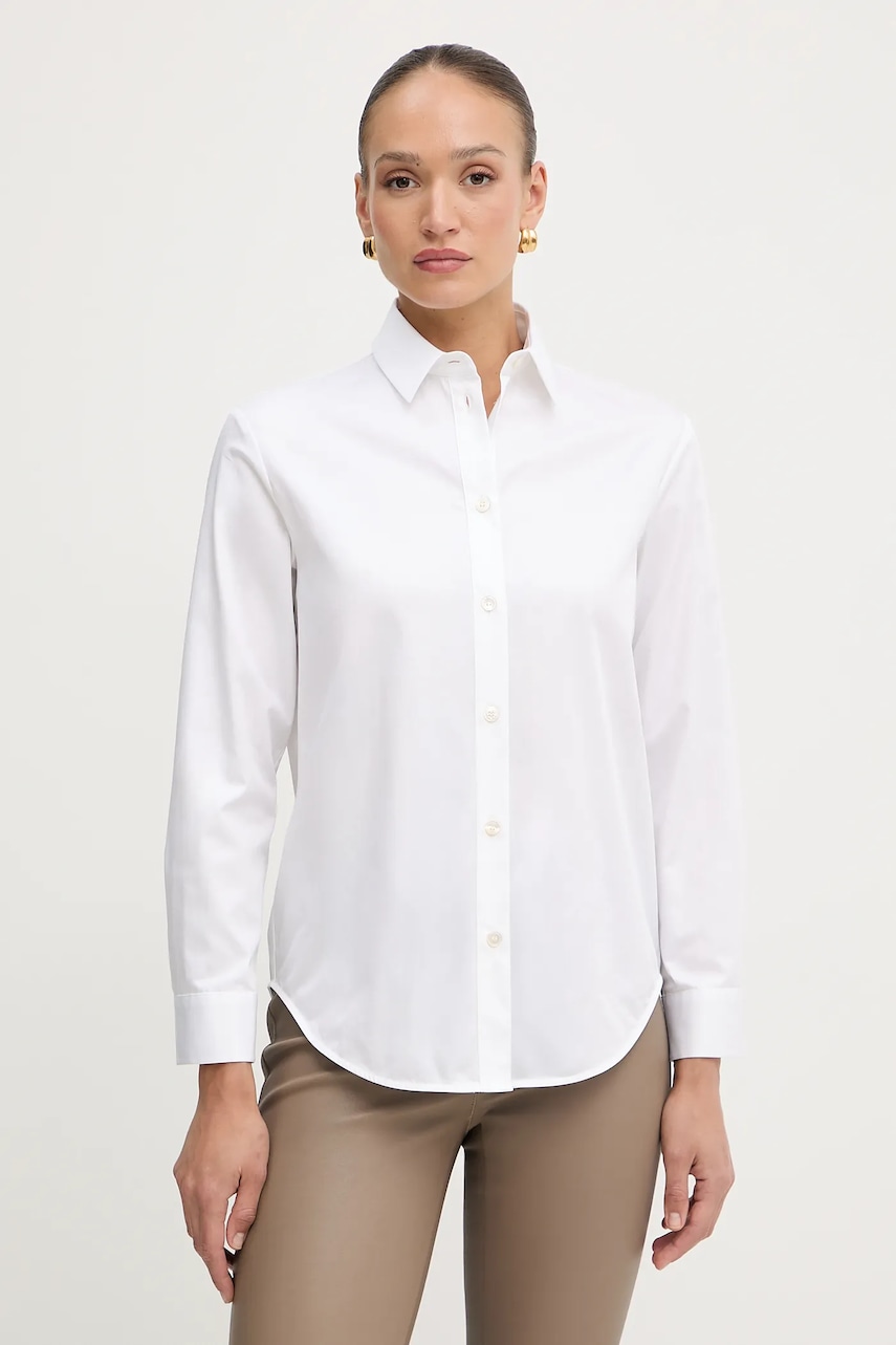 MM cămașă din bumbac DIONEA culoarea alb, cu guler clasic, regular, 2526116027600